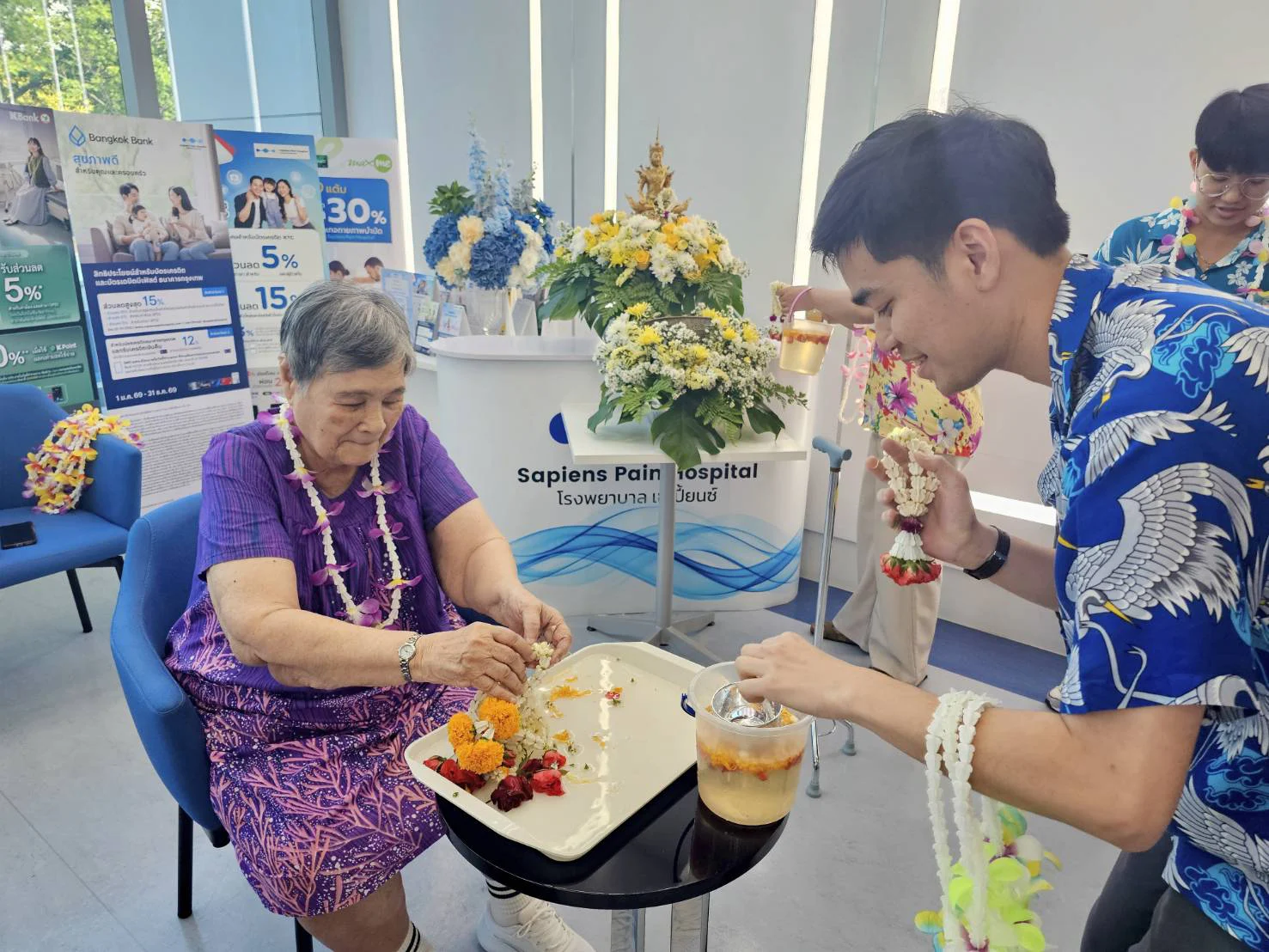 Songkran traditional activity at Sapiens Hospital