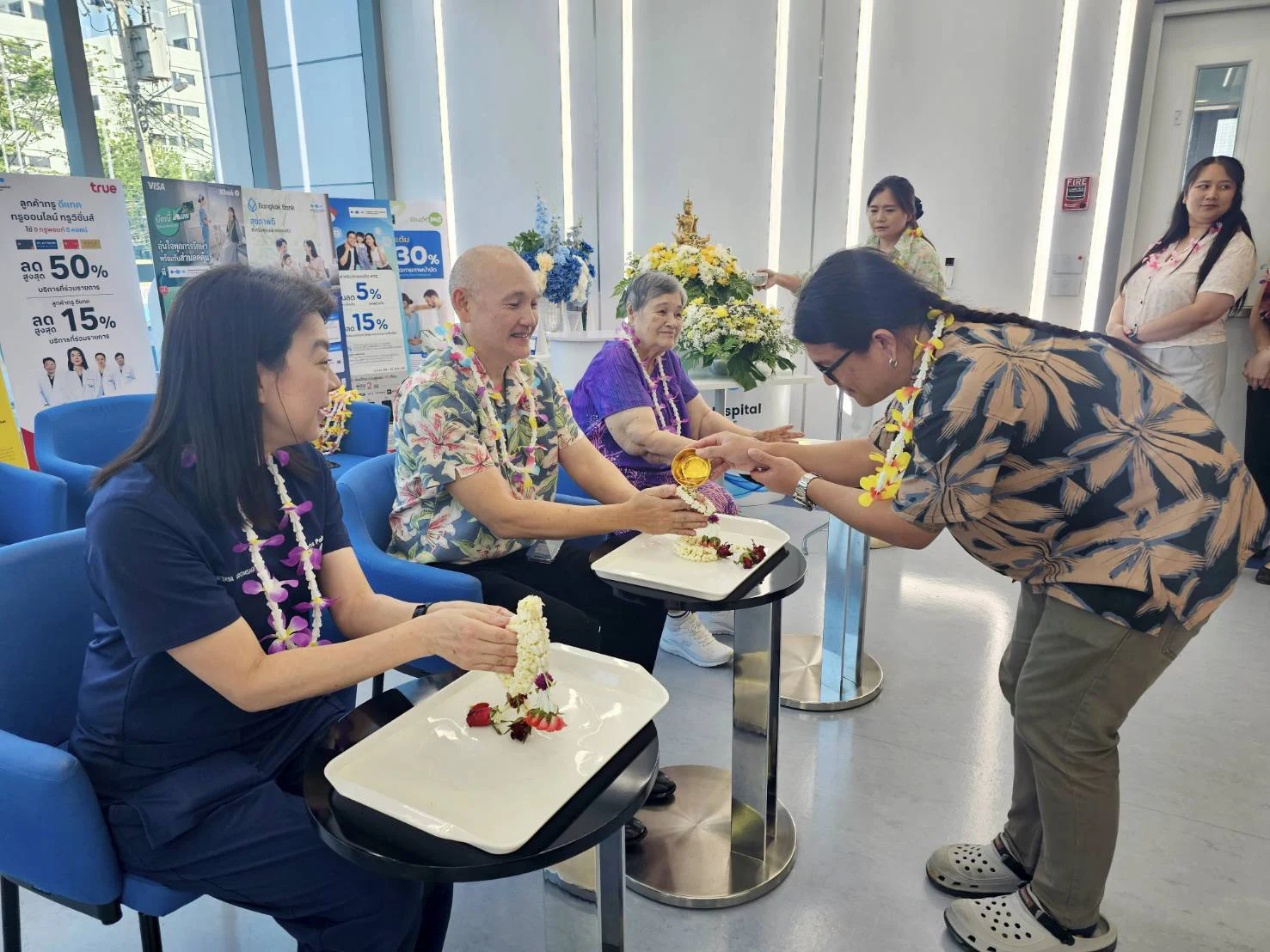 Water-pouring ceremony for elders at Sapiens Hospital