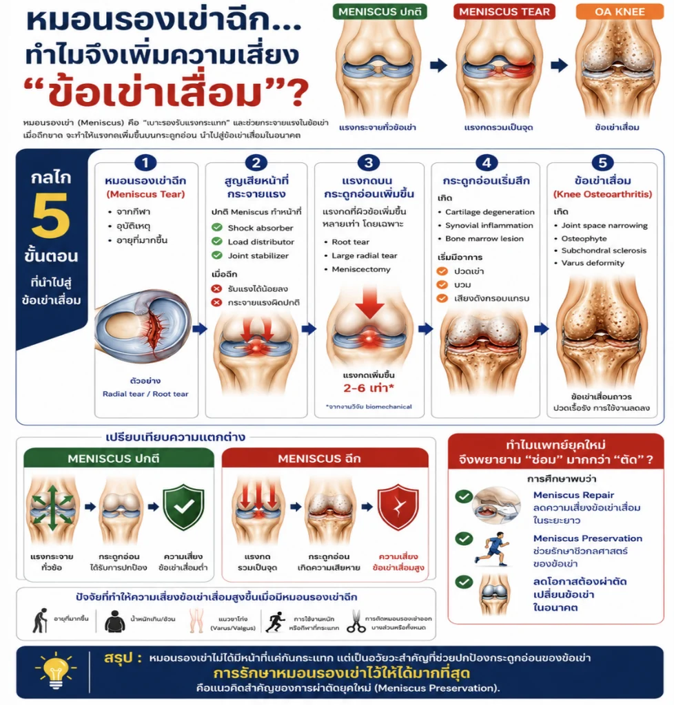 หมอนรองเข่าฉีก เข่าเสื่อม