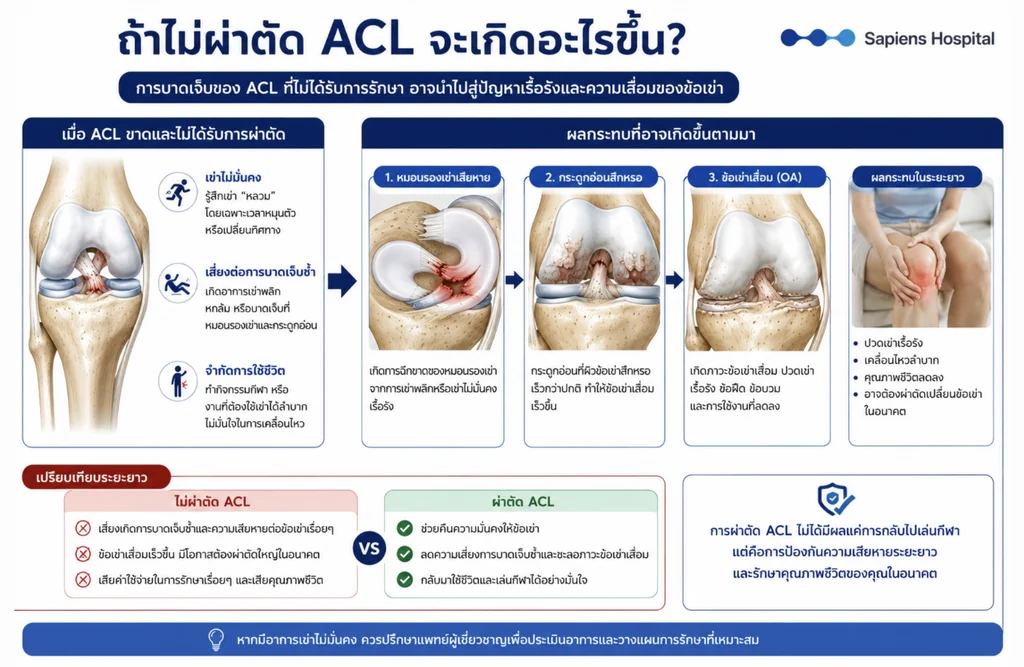 เอ็นไขว้หน้า ACL ผ่าตัด