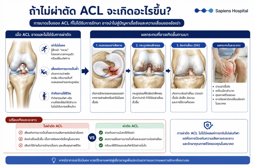 เอ็นไขว้หน้า ACL ผ่าตัด